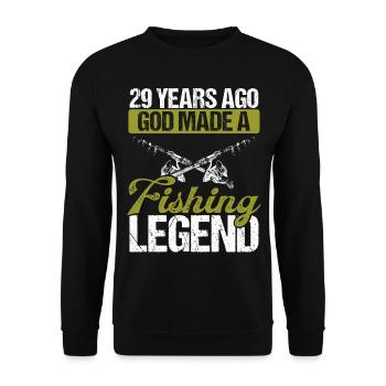 29 Year Old Fishing Legend Rod 29 Fisherman - Unisex Pullover - Schwarz - Vorne - Alina (178cm) & Michal (187cm)