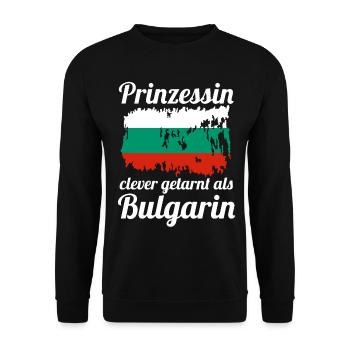 Prinzessin Balkan Bulgare Bulgarisches Bulgarien - Unisex Pullover - Schwarz - Vorne - Alina (178cm) & Michal (187cm)