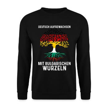 Balkan Deutschland Bulgare Bulgarisches Bulgarien - Unisex Pullover - Schwarz - Vorne - Alina (178cm) & Michal (187cm)