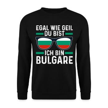 Balkan Bulgare Bulgarisches Bulgarien - Unisex Pullover - Schwarz - Vorne - Alina (178cm) & Michal (187cm)