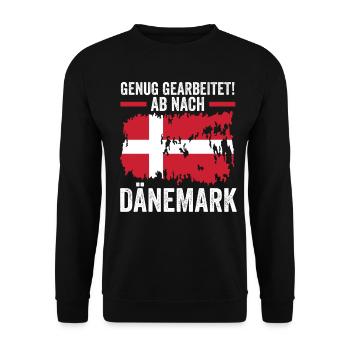 Skandinavien Urlaub Däne Dänemark - Unisex Pullover - Schwarz - Vorne - Alina (178cm) & Michal (187cm)