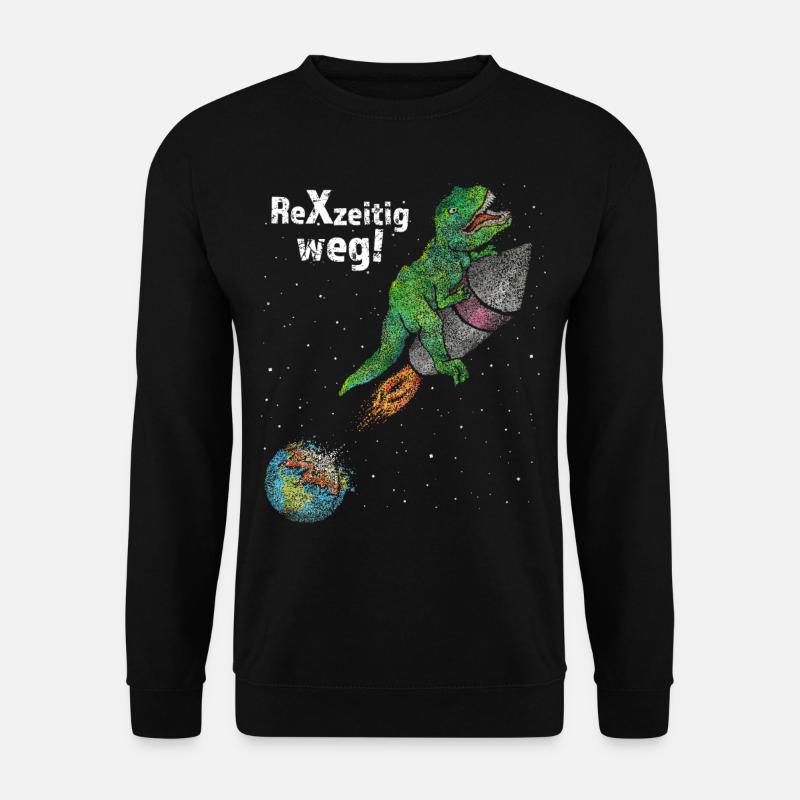 Klimaschutz Umwelt No Planet Dino T-Rex - Unisex Pullover - Schwarz