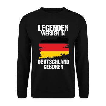 Deutschland Deutscher Deutsches - Unisex Pullover - Schwarz - Vorne - Alina (178cm) & Michal (187cm)