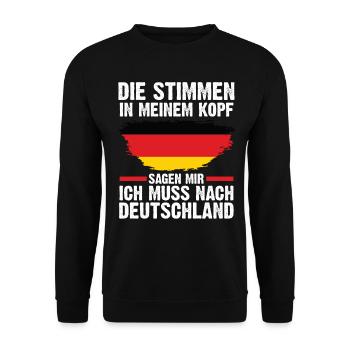 Deutschland Deutscher Deutsches - Unisex Pullover - Schwarz - Vorne - Alina (178cm) & Michal (187cm)