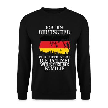 Deutschland Deutscher Deutsches - Unisex Pullover - Schwarz - Vorne - Alina (178cm) & Michal (187cm)
