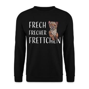 Frettchen Frettchenbesitzer Ferret - Unisex Pullover - Schwarz - Vorne - Alina (178cm) & Michal (187cm)