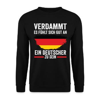 Deutschland Deutscher Deutsches - Unisex Pullover - Schwarz - Vorne - Alina (178cm) & Michal (187cm)