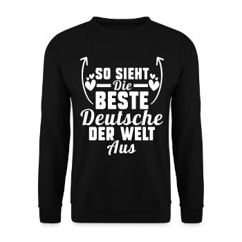 Deutschland Deutsche Deutsches - Unisex Pullover - Schwarz - Vorne - Alina (178cm) & Michal (187cm)