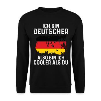 Deutschland Deutscher Deutsches - Unisex Pullover - Schwarz - Vorne - Alina (178cm) & Michal (187cm)
