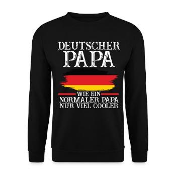 Deutscher Papa Vater Deutscher Deutschland - Unisex Pullover - Schwarz - Vorne - Alina (178cm) & Michal (187cm)