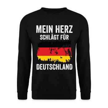 Urlaub Deutscher Deutschland - Unisex Pullover - Schwarz - Vorne - Alina (178cm) & Michal (187cm)