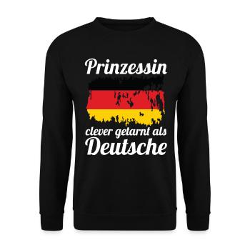 Prinzessin Deutscher Deutsches Deutschland - Unisex Pullover - Schwarz - Vorne - Alina (178cm) & Michal (187cm)