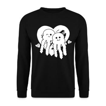 Jellyfish Heart Jellyfish Heart Jellyfish Jellyfish - Unisex Sweatshirt - black - Front - Alina (178cm) & Michal (187cm)