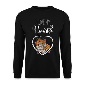 Hamster love Hamster lovers - Unisex Sweatshirt - black - Front - Alina (178cm) & Michal (187cm)