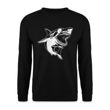 Shark Shark Great white shark - Unisex Sweatshirt - black - Front - Alina (178cm) & Michal (187cm)