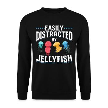 Méduses, que j’ai facilement distraites des méduses - Sweat-shirt Unisexe - noir - Devant - Alina (178cm) & Michal (187cm)