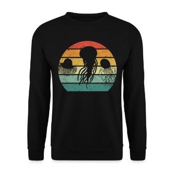 Retro Jellyfish Sunset Jellyfish Lovers - Unisex Sweatshirt - black - Front - Alina (178cm) & Michal (187cm)