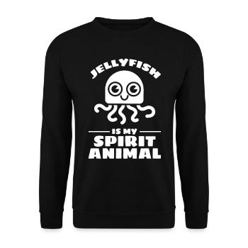 Jellyfish Is My Spirit Animal Quallen - Unisex Sweatshirt - black - Front - Alina (178cm) & Michal (187cm)