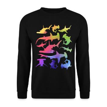 Shark lover Sharkfish hammerhead sharks - Unisex Sweatshirt - black - Front - Alina (178cm) & Michal (187cm)