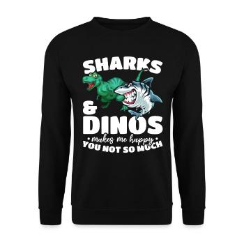 Sharks & Dinos me rend heureux que tu n’aimes pas ça - Sweat-shirt Unisexe - noir - Devant - Alina (178cm) & Michal (187cm)