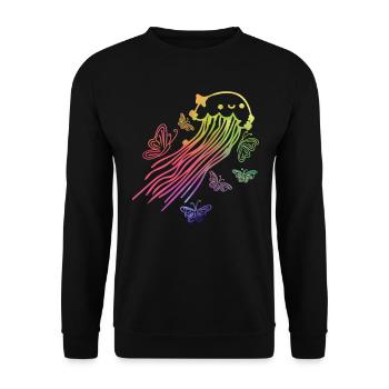 Méduses Papillons Méduses Amoureux Méduses Méduses - Sweat-shirt Unisexe - noir - Devant - Alina (178cm) & Michal (187cm)
