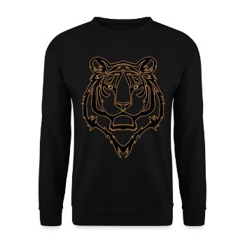 Tiger motif - Unisex Sweatshirt - black - Front - Alina (178cm) & Michal (187cm)
