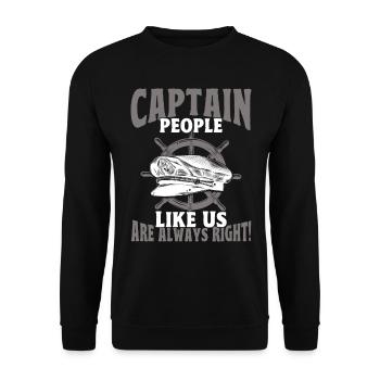 Amateurs de bateau Capitaine de bateau Capitaines - Sweat-shirt Unisexe - noir - Devant - Alina (178cm) & Michal (187cm)