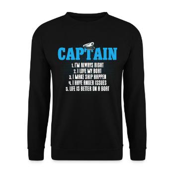 Boat Lovers Boat Captain Captain Captains - Unisex Sweatshirt - black - Front - Alina (178cm) & Michal (187cm)