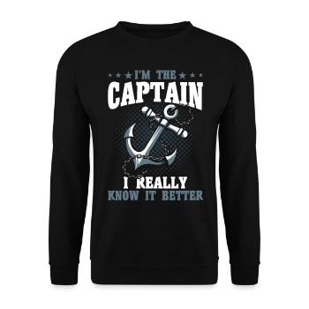 Boat Lovers Boat Captain Captain Captains - Unisex Sweatshirt - black - Front - Alina (178cm) & Michal (187cm)