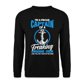 Boat Lovers Boat Captain Captain Captains - Unisex Sweatshirt - black - Front - Alina (178cm) & Michal (187cm)