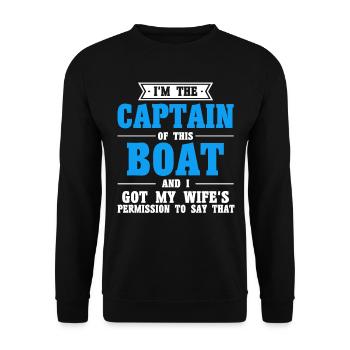 Femme Capitaine de bateau Capitaines - Sweat-shirt Unisexe - noir - Devant - Alina (178cm) & Michal (187cm)
