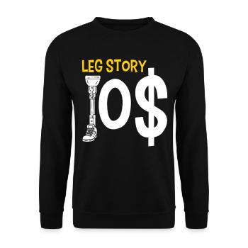 Handicap Amputee Amputation Prosthetic Leg - Unisex Sweatshirt - black - Front - Alina (178cm) & Michal (187cm)