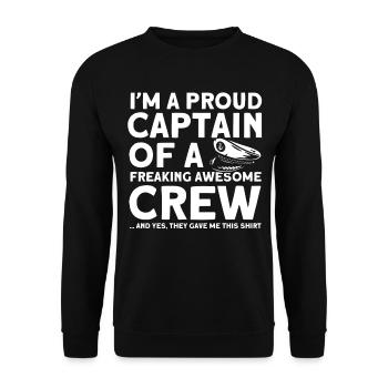 Boat Lovers Boat Captain Captain Captains - Unisex Sweatshirt - black - Front - Alina (178cm) & Michal (187cm)