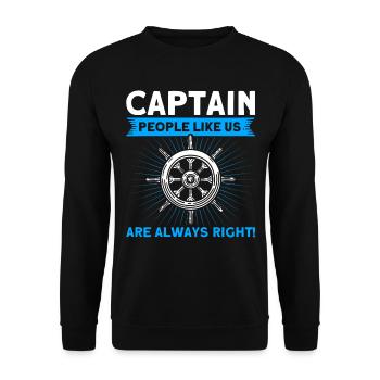 Amateurs de bateau Capitaine de bateau Capitaines - Sweat-shirt Unisexe - noir - Devant - Alina (178cm) & Michal (187cm)