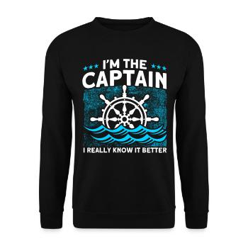 Boat Lovers Boat Captain Captain Captains - Unisex Sweatshirt - black - Front - Alina (178cm) & Michal (187cm)