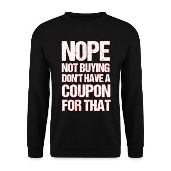 Coupon Shopper Discount Couponer Vente à prix réduit - Sweat-shirt Unisexe - noir - Devant - Alina (178cm) & Michal (187cm)