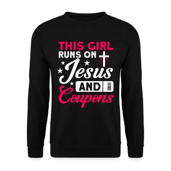 Coupon Shopper Discount Couponer Discount Sale - Unisex Sweatshirt - black - Front - Alina (178cm) & Michal (187cm)