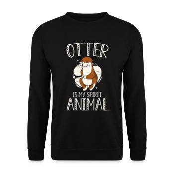 Otter ist mein Geistertier Wildes Haustier Säugetiere Wildtiere - Unisex Pullover - Schwarz - Vorne - Alina (178cm) & Michal (187cm)