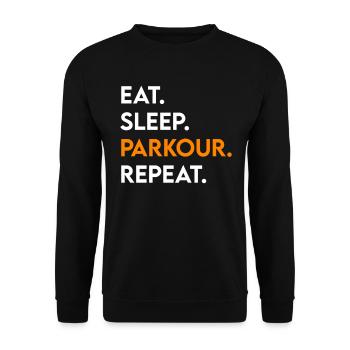 manger du sommeil parkour répéter - Sweat-shirt Unisexe - noir - Devant - Alina (178cm) & Michal (187cm)