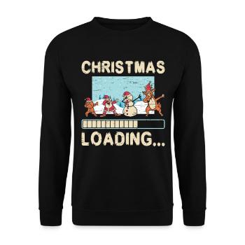 Noël Chargement Père Noël Rennes Vacances - Sweat-shirt Unisexe - noir - Devant - Alina (178cm) & Michal (187cm)