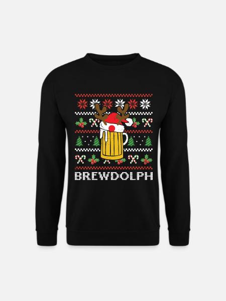 Brewdolph Santa Claus Rentier Urlaub - Unisex Pullover - Schwarz