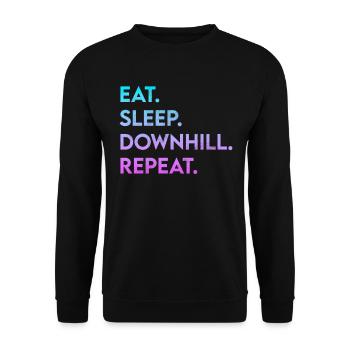 manger dormir en descente répéter - Sweat-shirt Unisexe - noir - Devant - Alina (178cm) & Michal (187cm)