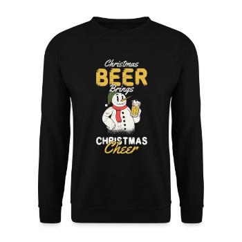 Urlaub mit dem Schneemann des Weihnachtsmanns - Unisex Pullover - Schwarz - Vorne - Alina (178cm) & Michal (187cm)