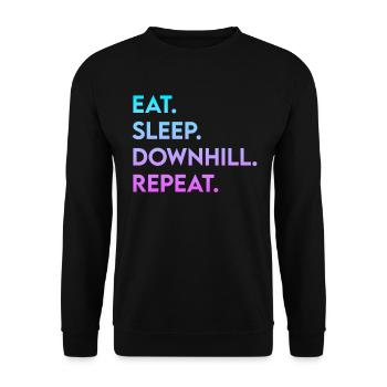 manger dormir en descente répéter - Sweat-shirt Unisexe - noir - Devant - Alina (178cm) & Michal (187cm)