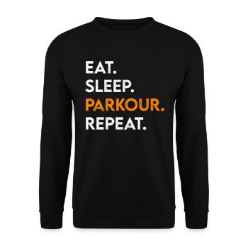 manger du sommeil parkour répéter - Sweat-shirt Unisexe - noir - Devant - Alina (178cm) & Michal (187cm)
