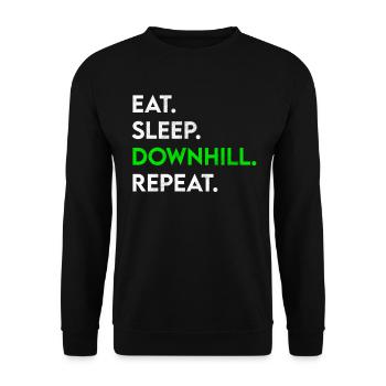 manger dormir en descente répéter - Sweat-shirt Unisexe - noir - Devant - Alina (178cm) & Michal (187cm)