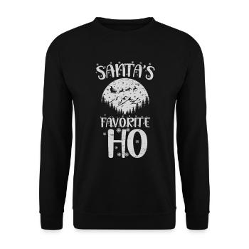 Santa's Lieblings Ho Santa Claus Schneemann Urlaub - Unisex Pullover - Schwarz - Vorne - Alina (178cm) & Michal (187cm)