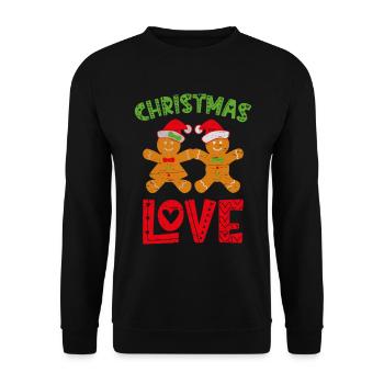 Noël Amour Père Noël Pain d’épices Vacances - Sweat-shirt Unisexe - noir - Devant - Alina (178cm) & Michal (187cm)