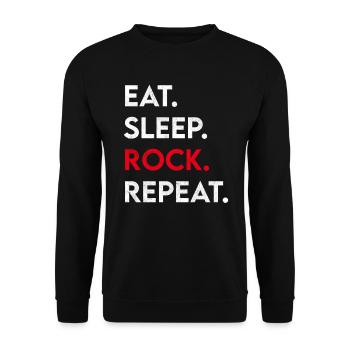 eat sleep rock repeat - Unisex Sweatshirt - black - Front - Alina (178cm) & Michal (187cm)