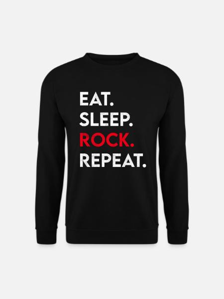 eat sleep rock repeat - Unisex Sweatshirt - black